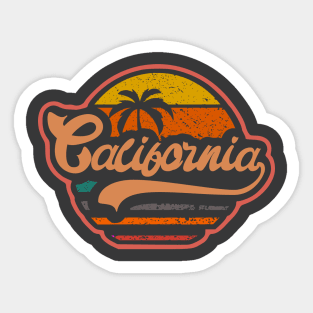 California Vintage badge retro colors 80s ditressed bumper Sticker